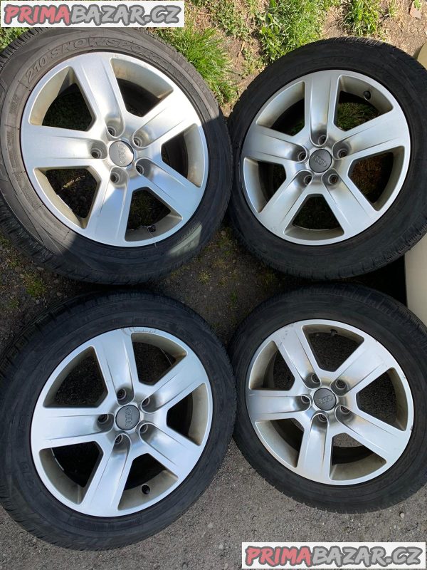 VW Seat Škoda 5x112 16 originál ALU kola, pneu jsou sjete – fotografie 1