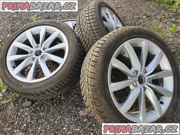 Alu kola elektrony orig. Volkswagen Audi 5G0601025bf 5x112 7jx17 et48 pneu 99% vzorek 205/50 r17 93h