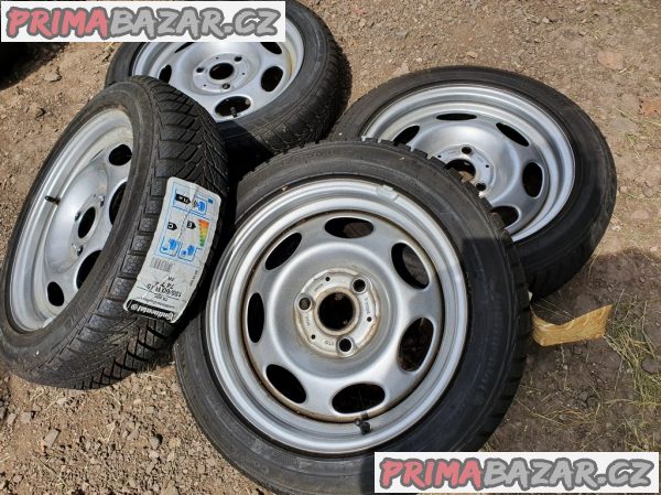Zimní smart 3x112 s pneu zimni 99% vzorek continnetal 3x112 5.5jx15 et22 175/55 r15 77t a 2x 4.5jx15 et23.5 155/60 r15 74t cena je za kompletní