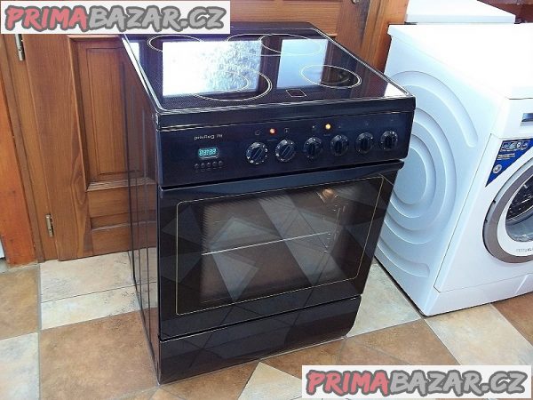 Sporák sklokeramický PRIVILEG šíře 60 cm horkovzduch hnědý