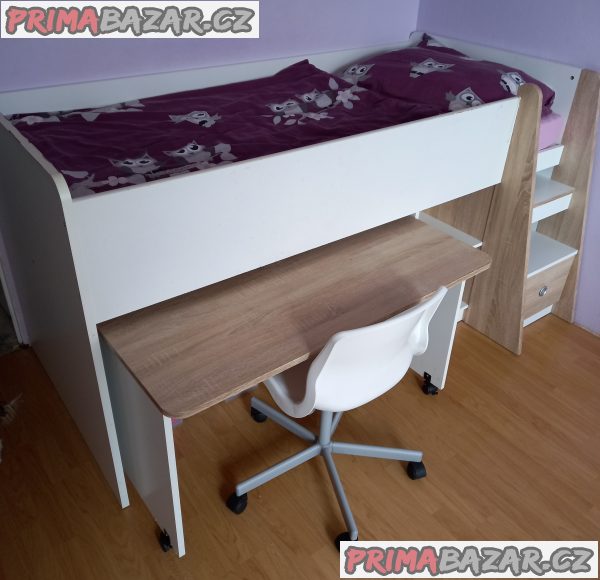 VYSOKÁ POSTEL, 90/200 cm - XXXLutz + židle Ikea – fotografie 2