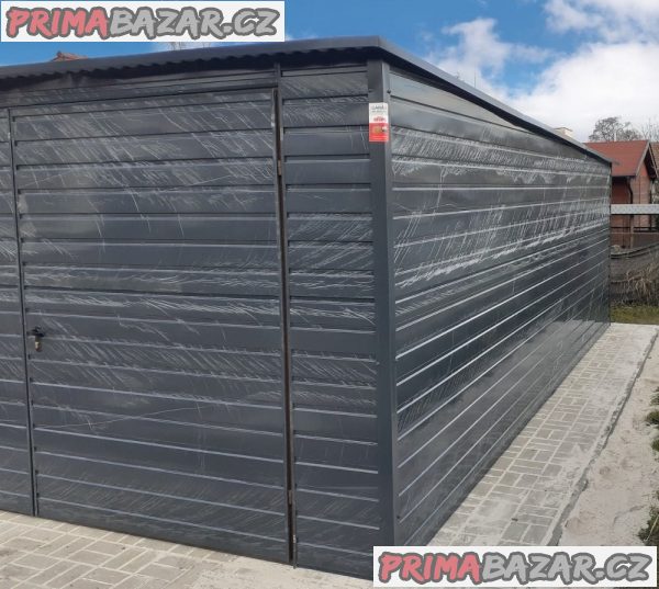 PLECHOVÁ GARÁŽ 4 x 6 m TRENDY RAL7016 – fotografie 3
