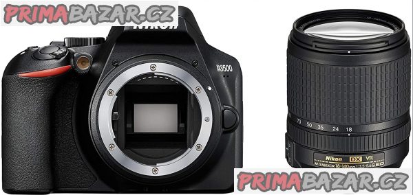 DSLR Nikon D3500 18-140 mm + originální záložní baterie + polarizační filtr – fotografie 1