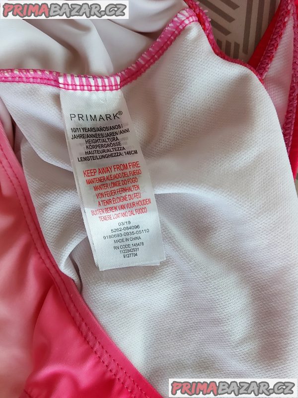 Krásné jednodílné plavky Primark, výborný stav, 10 - 11 let – fotografie 8
