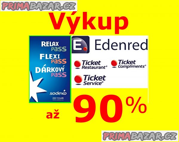 Až za 90% koupím. STRAVENKY, dárkové poukazy, karty, vouchery, šeky a jiné benefity. – fotografie 1