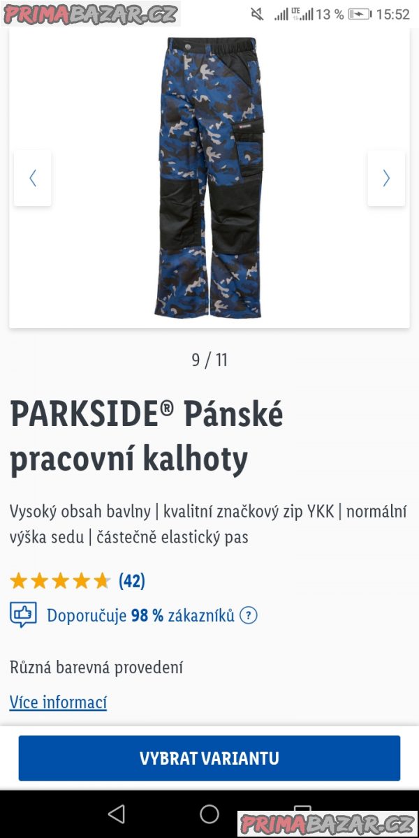 Pánské montérky Parkside – fotografie 1