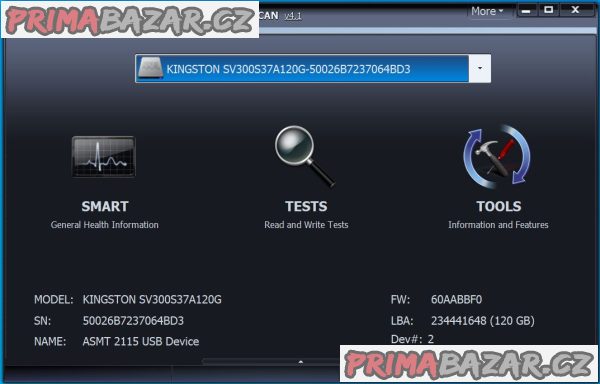 SSD Kingston 120G včetně redukce na 3,5" – fotografie 5