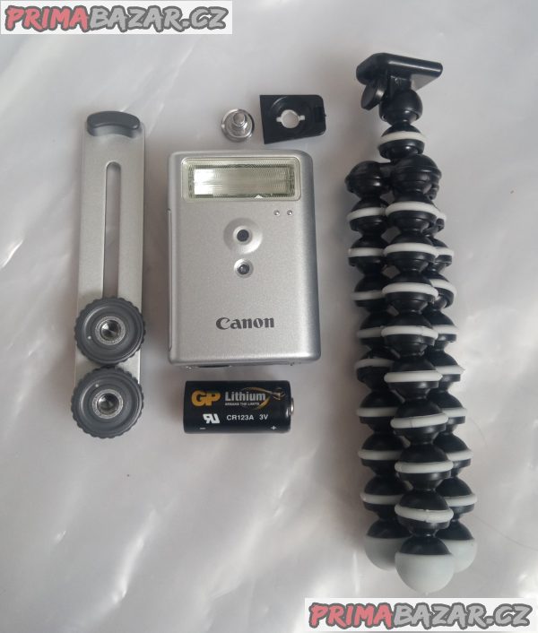 blesk Canon HF-DC1 + nová baterie + gorillapod stativ – fotografie 2