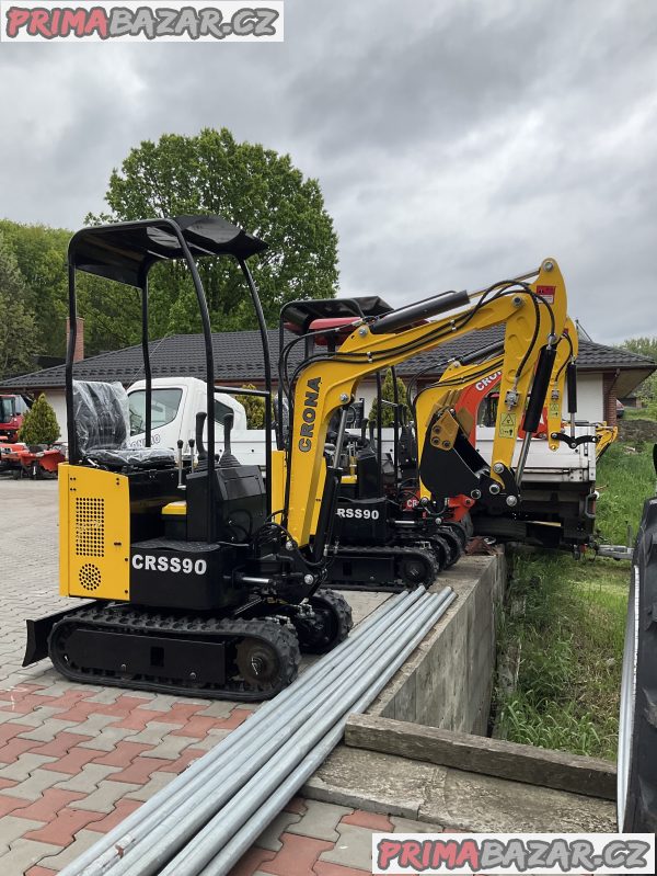 Minibagr, Bagr CR90, mimoosý, hmotnost 900 kg – fotografie 7