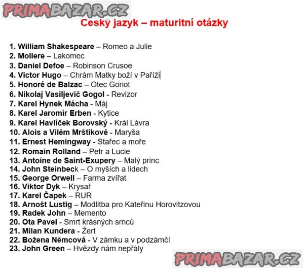 Maturitní otázky - český jazyk – fotografie 1