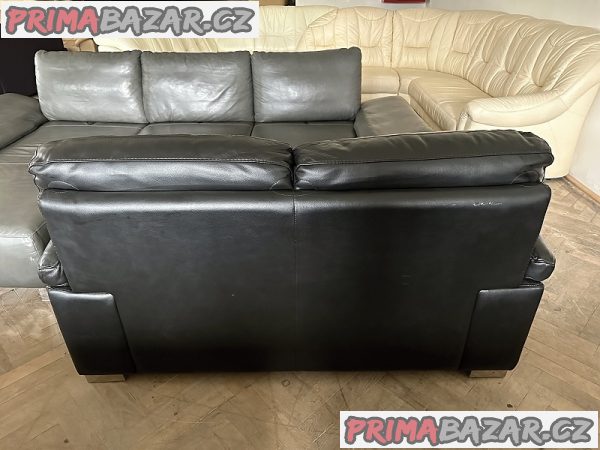 109 Kožená sedačka dvojsedák OLE GUNDERSON černá – fotografie 3
