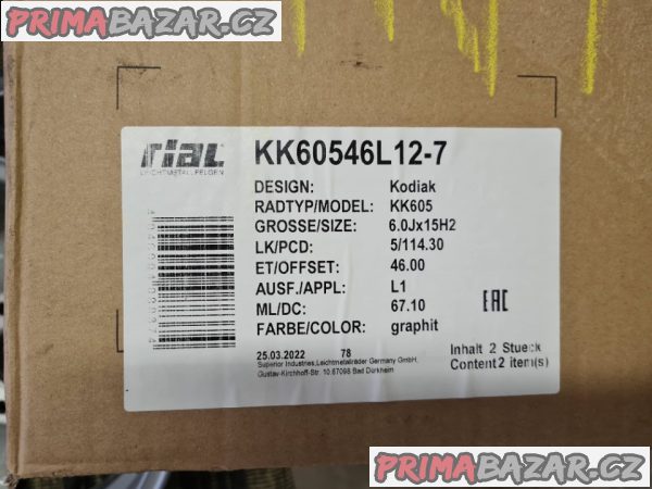Alu kola 6,0Jx15/ET46 – fotografie 5