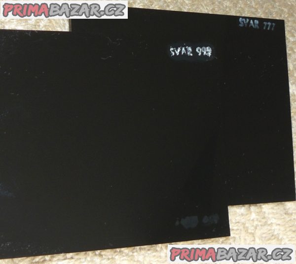 Sklo do svařovacích kukel ČERNÉ 100x80x3,8 (mm) SVAR 999. – fotografie 1