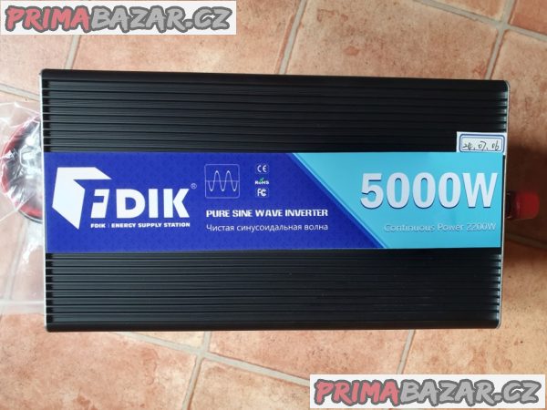 Měnič 12V / 220 V, 5000/2200W, čistý sinus – fotografie 5