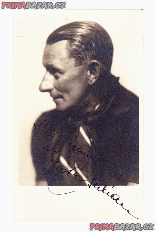 Vlasta Burian autogram, fotoateliér Balzar, krásný stav – fotografie 1