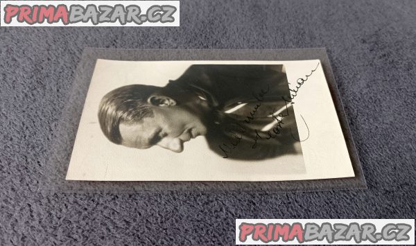 Vlasta Burian autogram, fotoateliér Balzar, krásný stav – fotografie 2