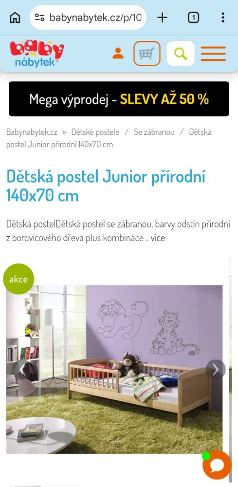 Detska postel Junior 140× 70 cm – fotografie 1