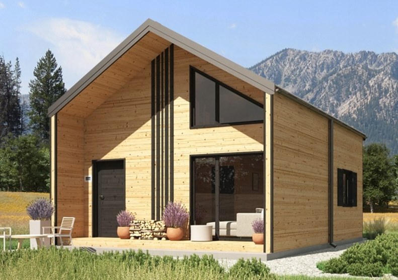 Dřevěný celoroční / rekreační domek 5 m x 7 m (35 m2) – fotografie 1